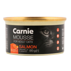 Корм д/дорослих котів Мус з лососем насінням льону хлорелою та желе 85г ж/б Carnie