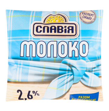 Молоко 2.6% пастеризоване Славія м/у 400г