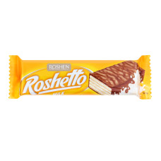 Вафлі глазуровані молочно-шоколадною глазур'ю Roshetto milk Roshen м/у 32г