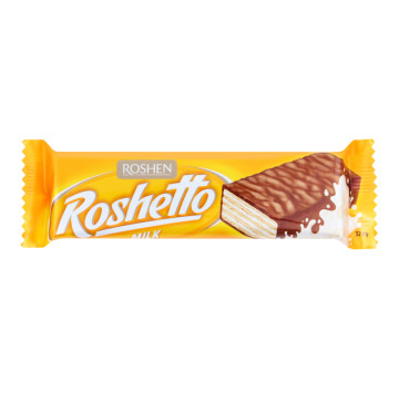 Вафлі глазуровані молочно-шоколадною глазур'ю Roshetto milk Roshen м/у 32г