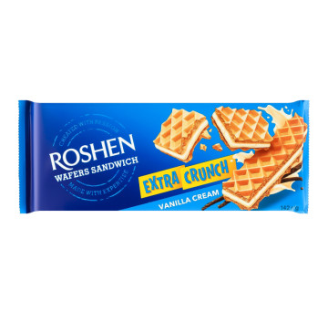 Вафлі Vanilla Cream Extra Crunch Wafers Sandwich Roshen м/у 142г