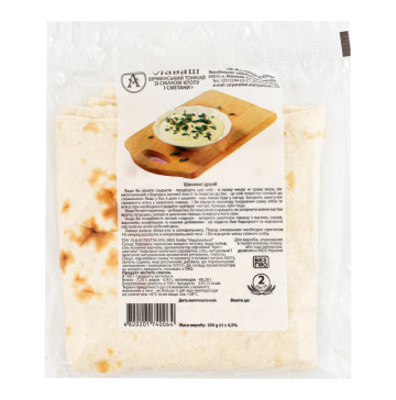 Лаваш вірменський тонкий зі смаком кропу і сметани Корпорація Асатрян м/у 200г