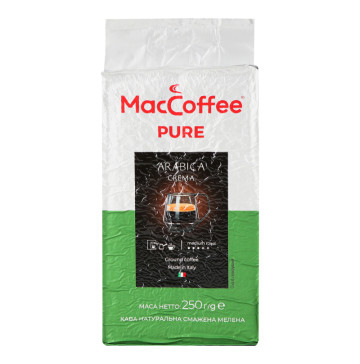 Кава натуральна смажена мелена Arabica Crema Pure MacCoffee в/у 250г