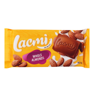 Шоколад молочний з цілим мигдалем Lacmi Roshen м/у 90г