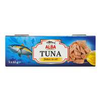 Тунець шматочками в олії Alba Food з/б 3х65г