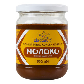 Молоко згущене варене знежирене Sladosvit с/б 500г