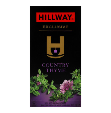 Чай чорний байховий дрібний з чебрецем Exclusive Hillway к/у 25х1.5г