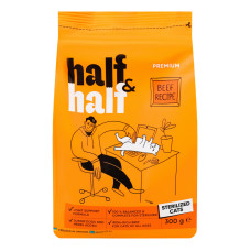 Корм сухий повнораціонний для стерилізованих котів Beef recipe Premium Half&Half м/у 300г Корм сухий повнораціонний для стерилізованих котів Beef recipe Premium Half&Half м/у 300г