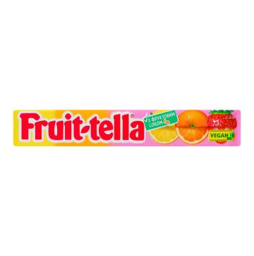 Цукерки жувальні зі смаком полуниці, апельсина, лимона Асорті Fruit-tella м/у 41г