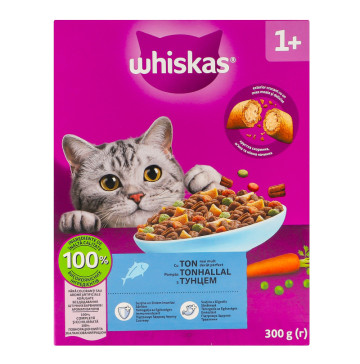 Корм сухий повнораціонний для котів з тунцем Whiskas к/у 300г