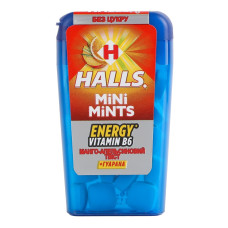 Цукерки без цукру +гуарана Манго-апельсиновий твіст Mini Mints Halls п/у 12.5г