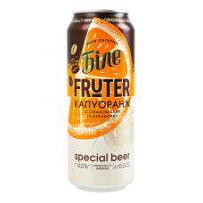 Пиво спеціальне 0.5л 4% пастеризоване зі смаком кави та апельсину Капуоранж Fruter Біле Чернігівське з/б