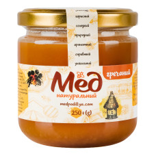 Мед натуральний гречаний Мед Поділля с/б 250г