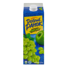 Нектар освітлений стерилізований Яблуко-виноград Добрий Ранок п/п 1.9л