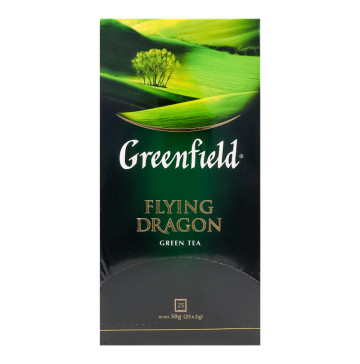 Чай зелений китайський байховий дрібний Flying dragon Greenfield к/у 25х2г