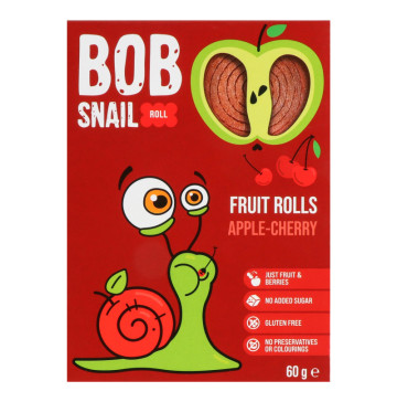 Цукерки натуральні яблучно-вишневі Bob Snail к/у 60г