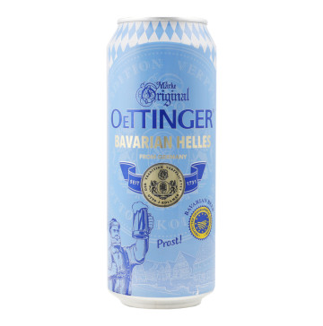 Пиво 0.5л 4.7% Bavarian Helles Oettinger з/б
