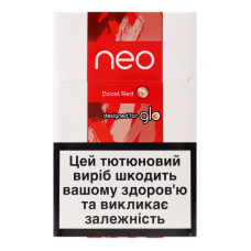 Виріб тютюновмісний для електричного нагрівання з фільтром Neo Boost Red 20шт