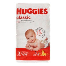 Підгузники дитячі 4-9кг Classic Huggies 58шт