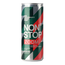 Напій енергетичний безалкогольний сильногазований Zoom Non Stop з/б 250мл