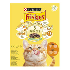 Корм сухий повнораціонний для дорослих котів з куркою та овочами Friskies к/у 300г