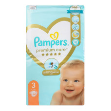 Підгузники дитячі 6-10кг 3 Premium Care Pampers 60шт