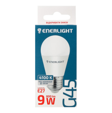 Лампа світлодіодна 9W E27 800lm 4100K G45 №G45E279SMDNFR Enerlight 1шт