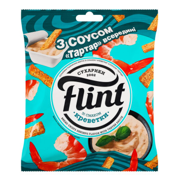 Сухарики пшенично-житні Креветки 65г + соус Тартар 15г Flint м/у 80г