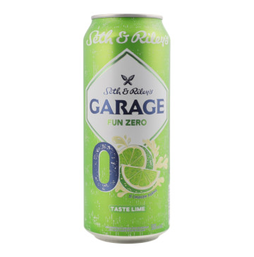 Пиво спеціальне 500мл безалкогольне пастеризоване Taste Lime Fun Zero №0 Seth&Riley's Garage з/б