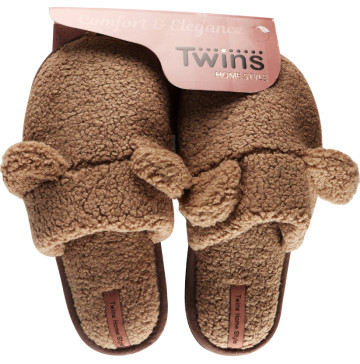 Капці жіночі Twins домашні HS teddi хутряні brown р38/39 6096