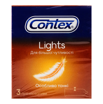 Презервативи латексні з силіконовою змазкою Lights Contex 3шт