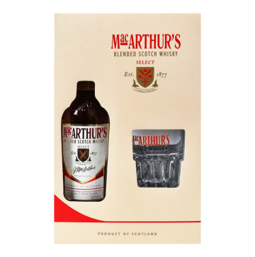 Набір Віскі 0.7л 40% + 1 склянка MacArthur's к/у