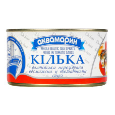 Кілька нерозібрана обсмажена в томатному соусі Балтійська Аквамарин з/б 230г