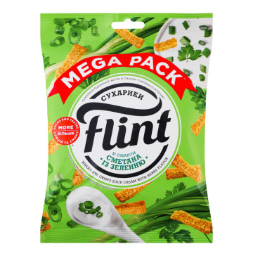 Сухарики пшенично-житні Сметана із зеленню Flint м/у 100г