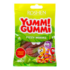 Цукерки желейні Fizzy Worms Yummi Gummi Roshen м/у 70г