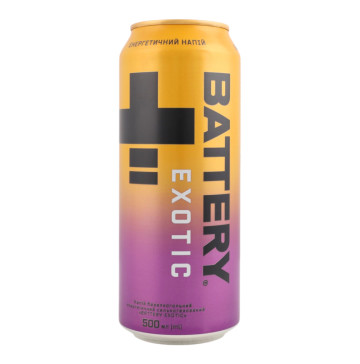 Напій енергетичний безалкогольний сильногазований Exotic Battery з/б 500мл