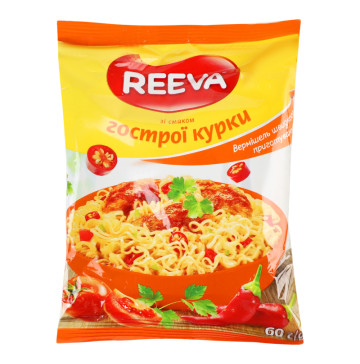 Вермішель швидкого приготування зі смаком гострої курки Reeva м/у 60г