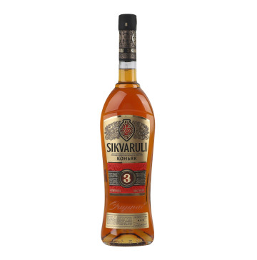 Коньяк 0.5л 40% 3 зірки Sikvaruli пл