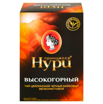Чай чорний цейлонський байховий дрібний Високогірний Принцеса Нурі к/у 85г