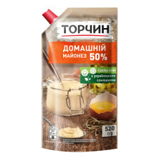 Майонез 50% Домашній Торчин д/п 520г Майонез 50% Домашній Торчин д/п 520г