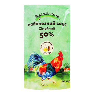 Соус майонезний 50% Сімейний Гуляй-поле д/п 160г