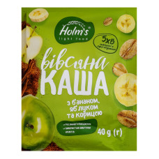 Каша вівсяна з бананом, яблуком та корицею швидкого приготування Holm's м/у 40г