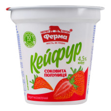 Продукт кисломолочний 4.5% Соковита полуниця Кейфур Ферма ст 250г