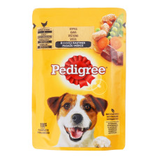 Корм консервований повнораціонний для дорослих собак З куркою в соусі Pedigree д/п 100г