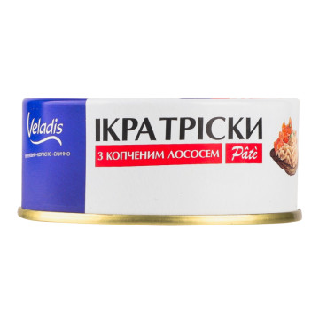 Ікра тріски з копченим лососем Pate Veladis з/б 100г