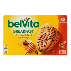 Печиво з шоколадними шматочками Honey&Nut Breakfast BelVita к/у5x45г