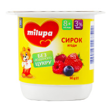 Сирок 3% для дітей від 8міс Ягоди Milupa ст 90г