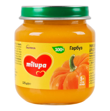 Пюре для дітей від 5міс овочеве Гарбуз Milupa с/б 125г