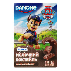 Коктейль молочний 2.5% стерилізований Шоколадний Paw Patrol Danone т/п 212г