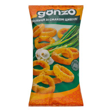 Кільця кукурудзяні зі смаком цибулі Gonzo м/у 150г